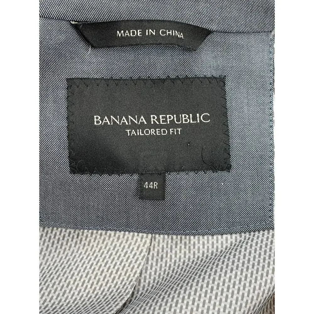 Banana‎ Republic Blazer Mens 44R Gray Cotton Blend Stretch 2-Button Lined Jacket